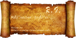 Rössler Irén névjegykártya
